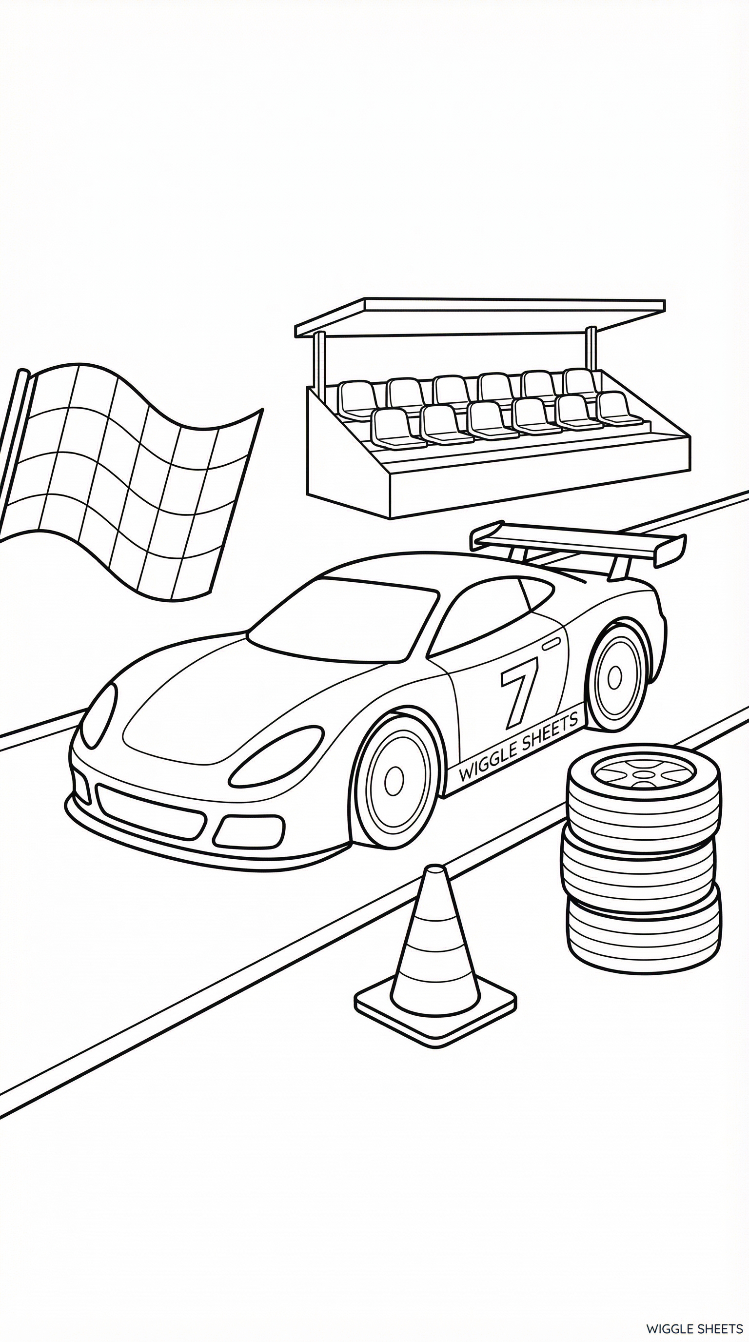 Race Car 7 Coloring Page